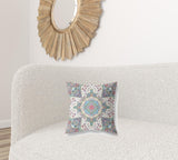 16? Cream Pink Boho Flower Zippered Suede Throw Pillow