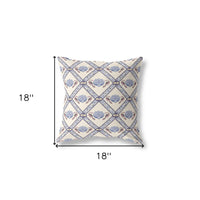 18"x18" Cream Gray Brown Zippered Suede Geometric Throw Pillow