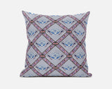 16"x16" Gray Blue Pink Zippered Suede Geometric Throw Pillow