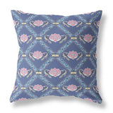 16"x16" Purple Blue Pink Zippered Suede Geometric Throw Pillow