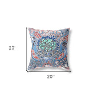 18"x18" Sky Blue Pink Zippered Suede Geometric Throw Pillow
