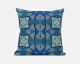 18"x18" Aqua Sky Blue Zippered Suede Geometric Throw Pillow