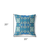 18"x18" Aqua Sky Blue Zippered Suede Geometric Throw Pillow