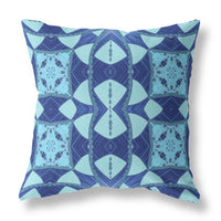 16"x16" Blue Sky Blue Zippered Suede Geometric Throw Pillow