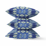 18"x18" Dark Muted Blue Zippered Suede Geometric Throw Pillow