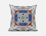18"x18" Cream Peach Evening Blue Zippered Suede Geometric Throw Pillow