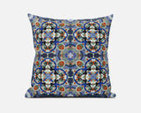 16? Blue Orange Cloverleaf Boho Zippered Suede Throw Pillow