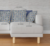 16? Blue Orange Cloverleaf Boho Zippered Suede Throw Pillow