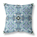 16? Sapphire White Cloverleaf Boho Zippered Suede Throw Pillow