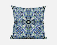 16? Sapphire White Cloverleaf Boho Zippered Suede Throw Pillow