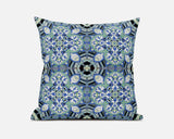 16? Sapphire White Cloverleaf Boho Zippered Suede Throw Pillow