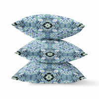 16? Sapphire White Cloverleaf Boho Zippered Suede Throw Pillow