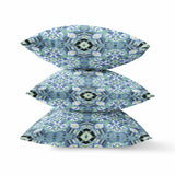 16? Sapphire White Cloverleaf Boho Zippered Suede Throw Pillow