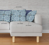 18? Sapphire White Cloverleaf Boho Zippered Suede Throw Pillow