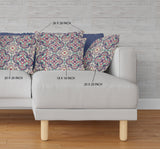 16? Mauve Blue Cloverleaf Boho Zippered Suede Throw Pillow