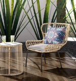 16? Blue Pink Floral Geo Indoor Outdoor Throw Pillow