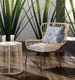 16? Pale Blue Pink Medallion Indoor Outdoor Throw Pillow