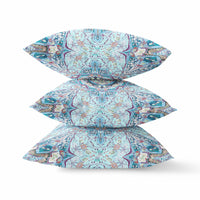 18? Light Blue Boho Flower Indoor Outdoor throw Pillow