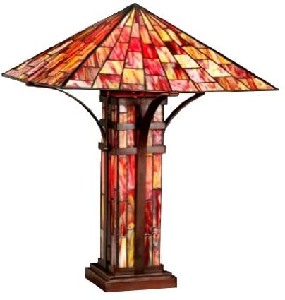 Tiffany-style Mission Double Lite Table Lamp