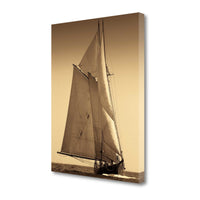 18" Sailing the Seas Sepia Tone Giclee Wrap Canvas Wall Art