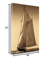 18" Sailing the Seas Sepia Tone Giclee Wrap Canvas Wall Art