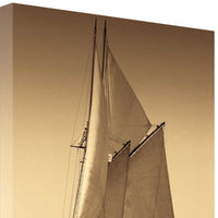 18" Sailing the Seas Sepia Tone Giclee Wrap Canvas Wall Art