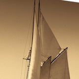 22" Sailing the Seas Sepia Tone Giclee Wrap Canvas Wall Art