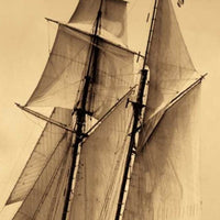 22" Sailing the Dramatic Seas Sepia Tone Giclee Wrap Canvas Wall Art