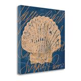 22" Seashell on Blue Background Gallery Wrap Canvas Wall Art