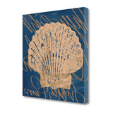 22" Seashell on Blue Background Gallery Wrap Canvas Wall Art