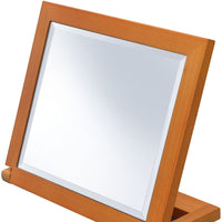 Walnut Finish Rectangle Adjustable Vanity Mirror