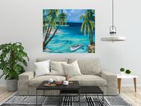 Tropical Beach View 1 Giclee Wrap Canvas Wall Art