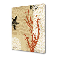Underwater Coral with Starfish and Sandollar 3 Giclee Wrap Canvas Wall Art