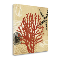 22" Underwater Coral with Seashells and Starfish Giclee Wrap Canvas Wall Art