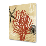 22" Underwater Coral with Seashells and Starfish Giclee Wrap Canvas Wall Art