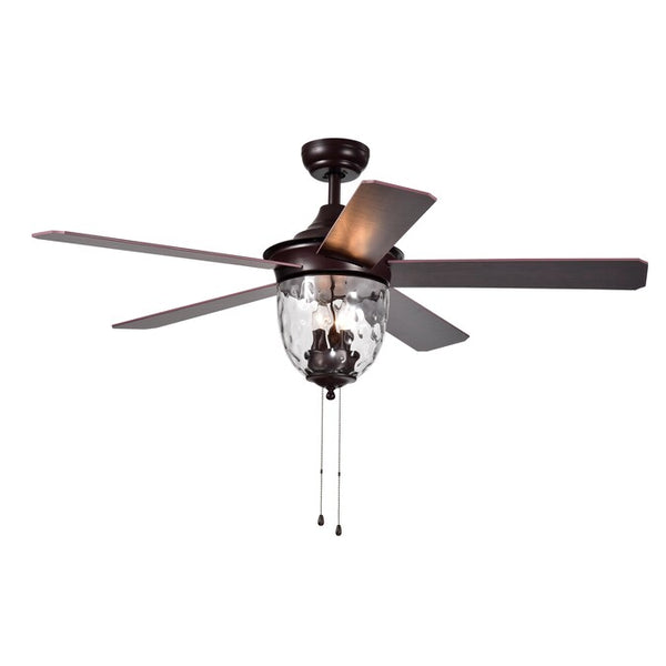 Josalie 26 inches Indoor Bronze Finish Hand Pull Chain Ceiling Fan