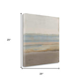 25" Soft Pastel Abstract Beach View Print on Gallery Wrap Canvas Wall Art