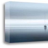 34" Boat on Calm Waters Gloomy Day Giclee Wrap Canvas Wall Art