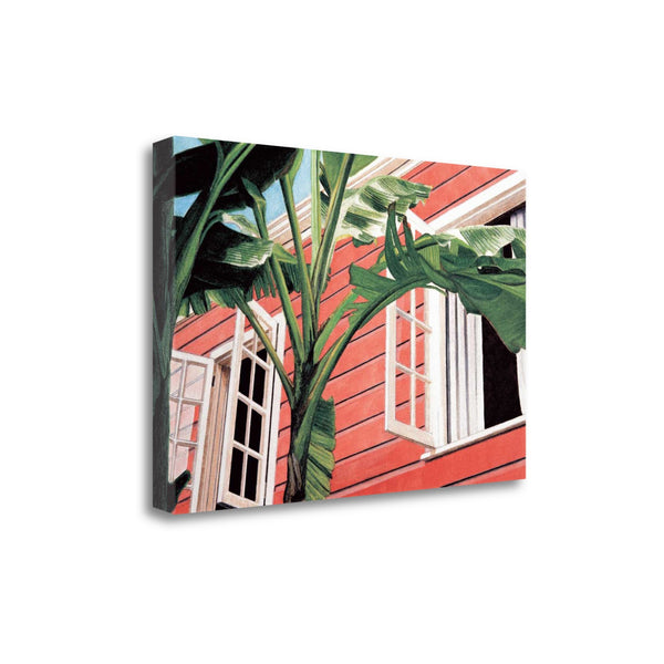 29" Coastal Green Tropical Leaves Giclee Wrap Canvas Wall Art