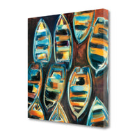 20" Brightly Painted Rowboats Gallery Wrap Canvas Wall Art