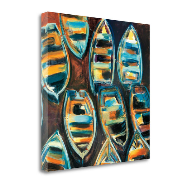 30" Brightly Painted Rowboats Gallery Wrap Canvas Wall Art