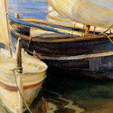 25" Fleet of Boats with Open White Sails Giclee Wrap Canvas Wall Art