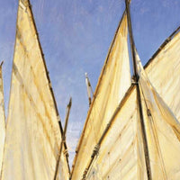 20" Fleet of Boats with Royal White Sails Giclee Wrap Canvas Wall Art