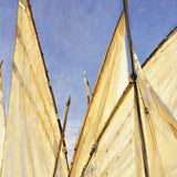 20" Fleet of Boats with Royal White Sails Giclee Wrap Canvas Wall Art