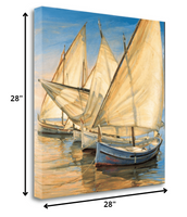 28" Series of Boats with Lateen Sails Giclee Wrap Canvas Wall Art