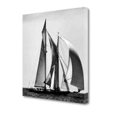 20" Black and White Sailboat Giclee Wrap Canvas Wall Art