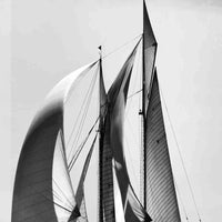 25" Black and White Sailboat Giclee Wrap Canvas Wall Art