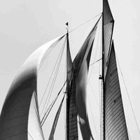 25" Black and White Sailboat Giclee Wrap Canvas Wall Art