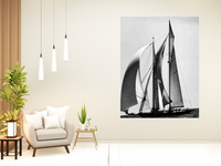 25" Black and White Sailboat Giclee Wrap Canvas Wall Art