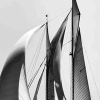 25" Black and White Sailboat Giclee Wrap Canvas Wall Art